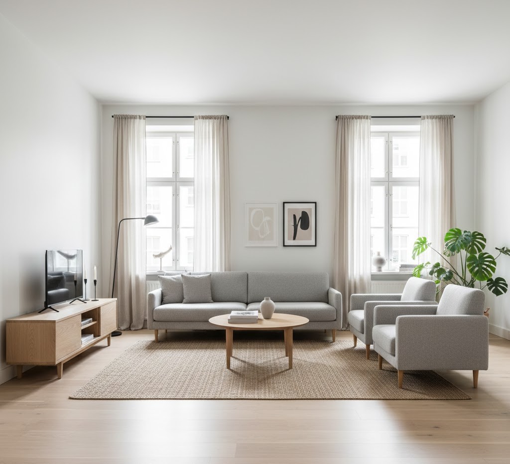 Minimalist furniture arrangement