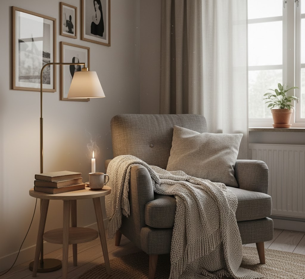 Cozy reading corner